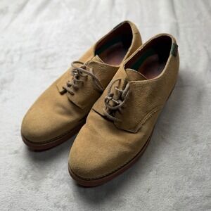 GH Bass Brockton Mens Suede Derby Shoes Tan Sand Red Brick Sole Size 8 M